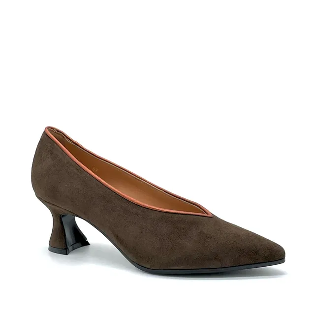 ELATA 52513 escarpins daim marron orange talon 5,5 cm
