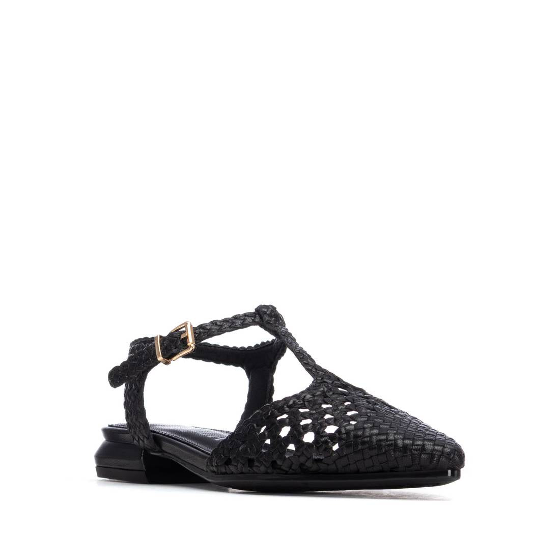 Carmela 16313203 sandales cuir noir tressé