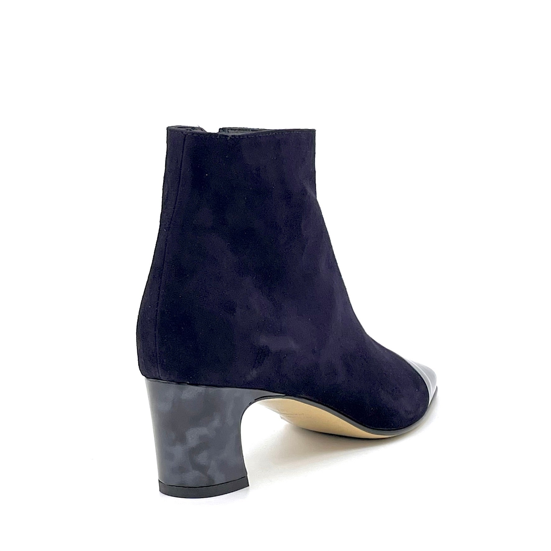 ELATA 56539 bottines daim noir vernis écaille 5,5 cm
