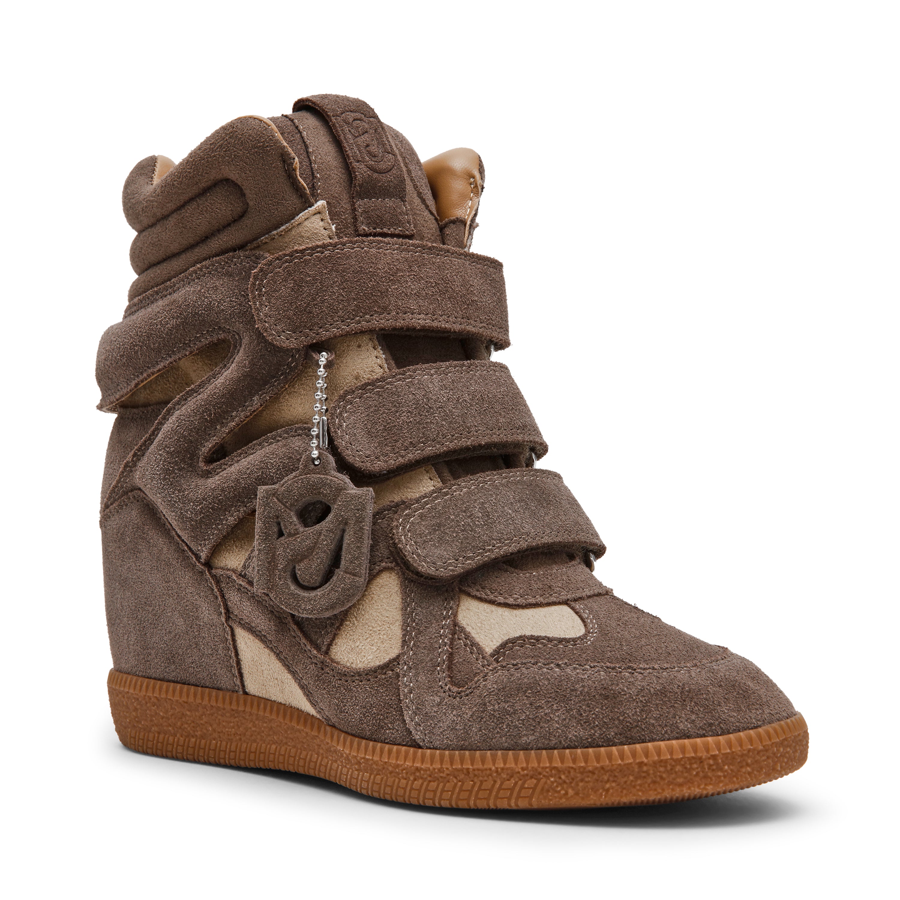 Steve Madden Mavis baskets taupe daim compensées