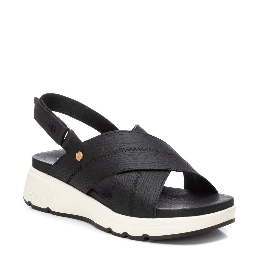 Carmela 16148104 sandales femme noir cuir plat