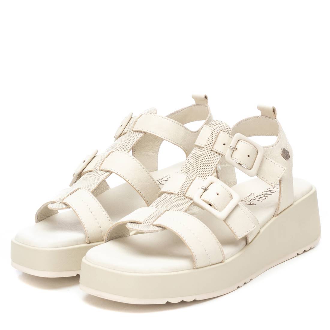 Carmela 16083303 sandale cuir blanc plateforme 5 cm
