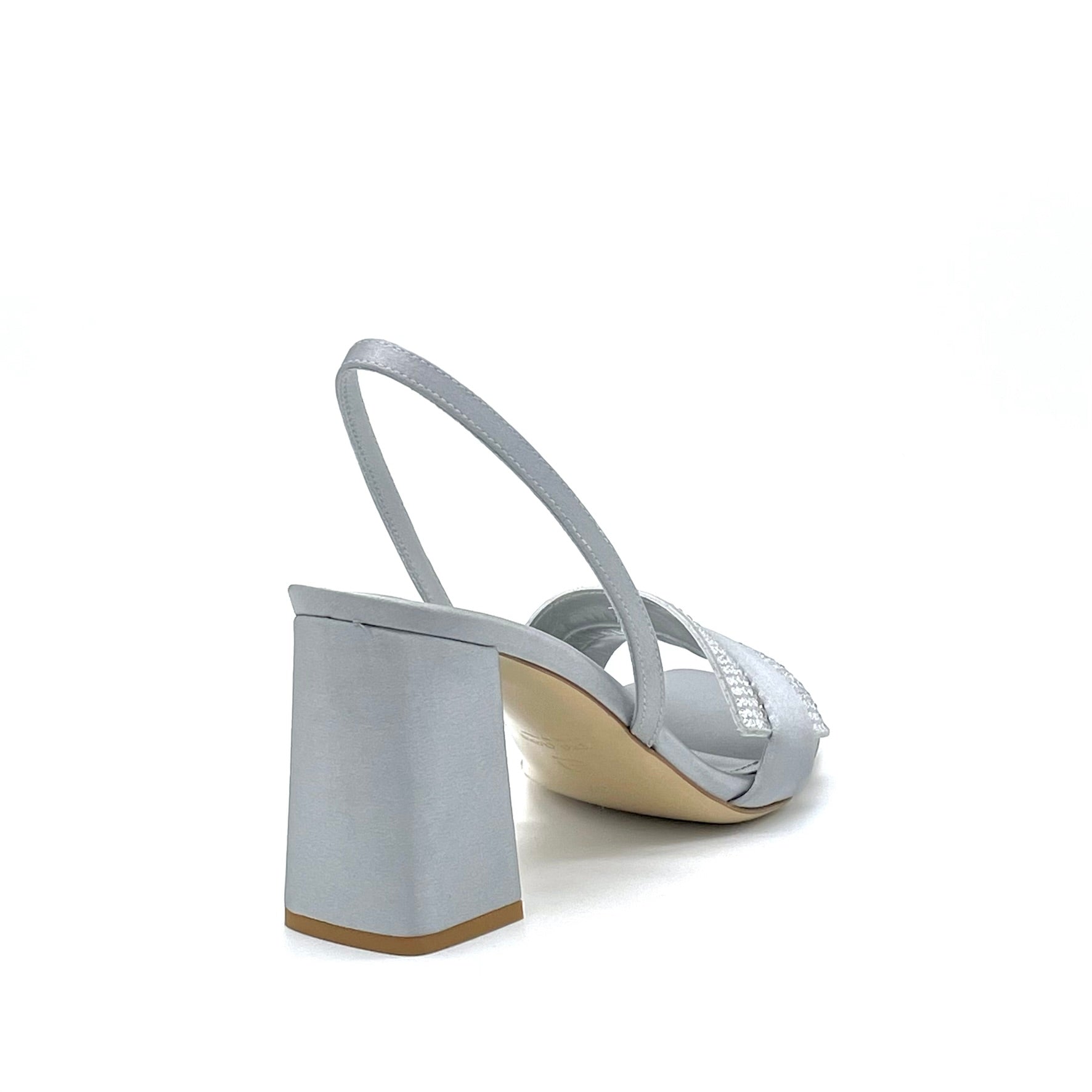 Elata 12180 sandales soie grise strass talon 7,5 cm
