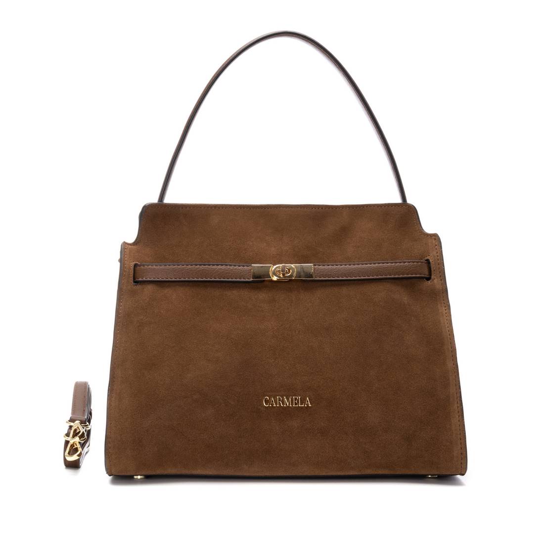 Carmela 18616802 sac femme cuir camel zip 33 cm