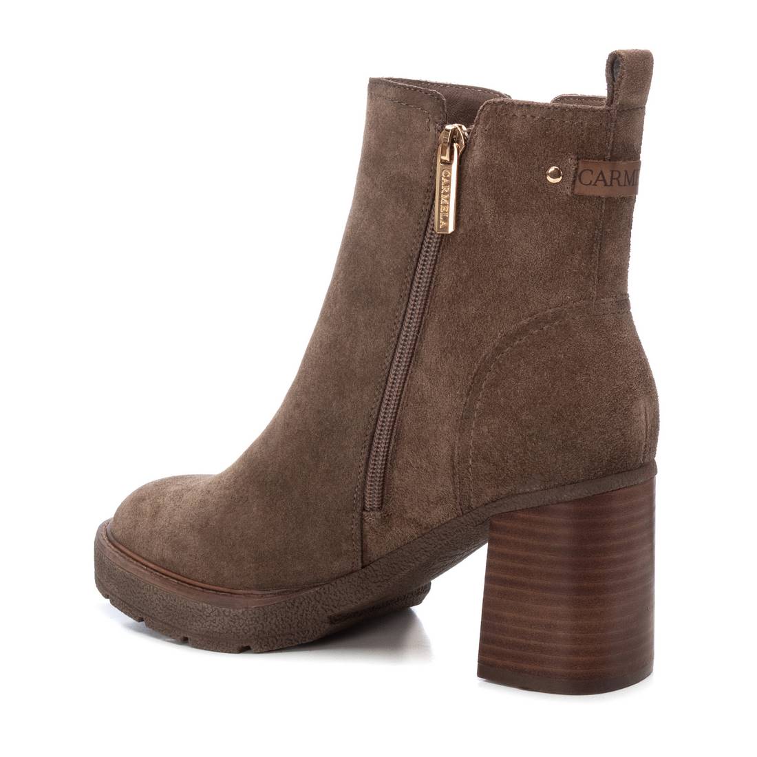 Carmela 16185803 bottines daim marron talon large
