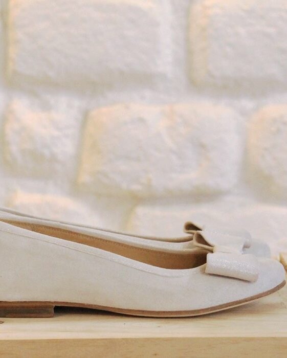 Dessine Moi Un Soulier ballerine velours blanc cassé 36,5
