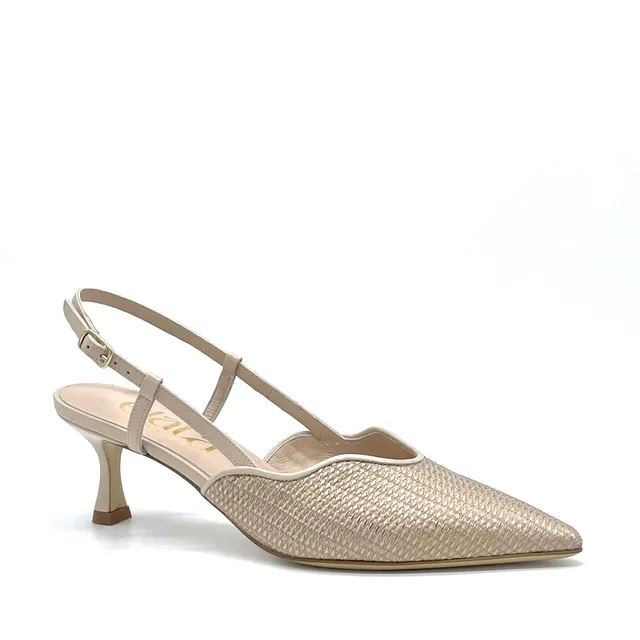 Elata 15110 slingbacks laminé sable talon 5,5 cm