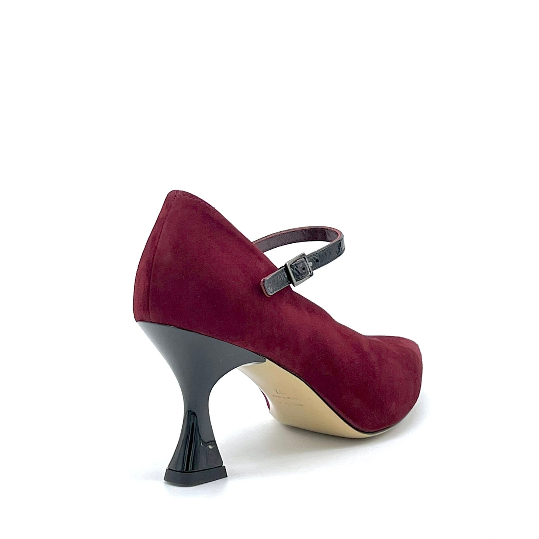 ELATA 55502 mary jane daim bordeaux talon 7,5 cm