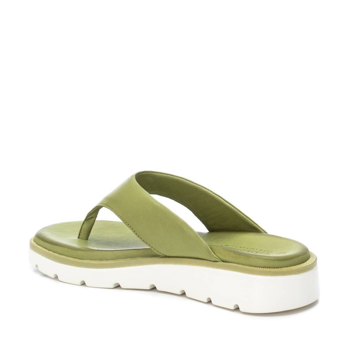 Carmela 16082801 sandale plate cuir verte