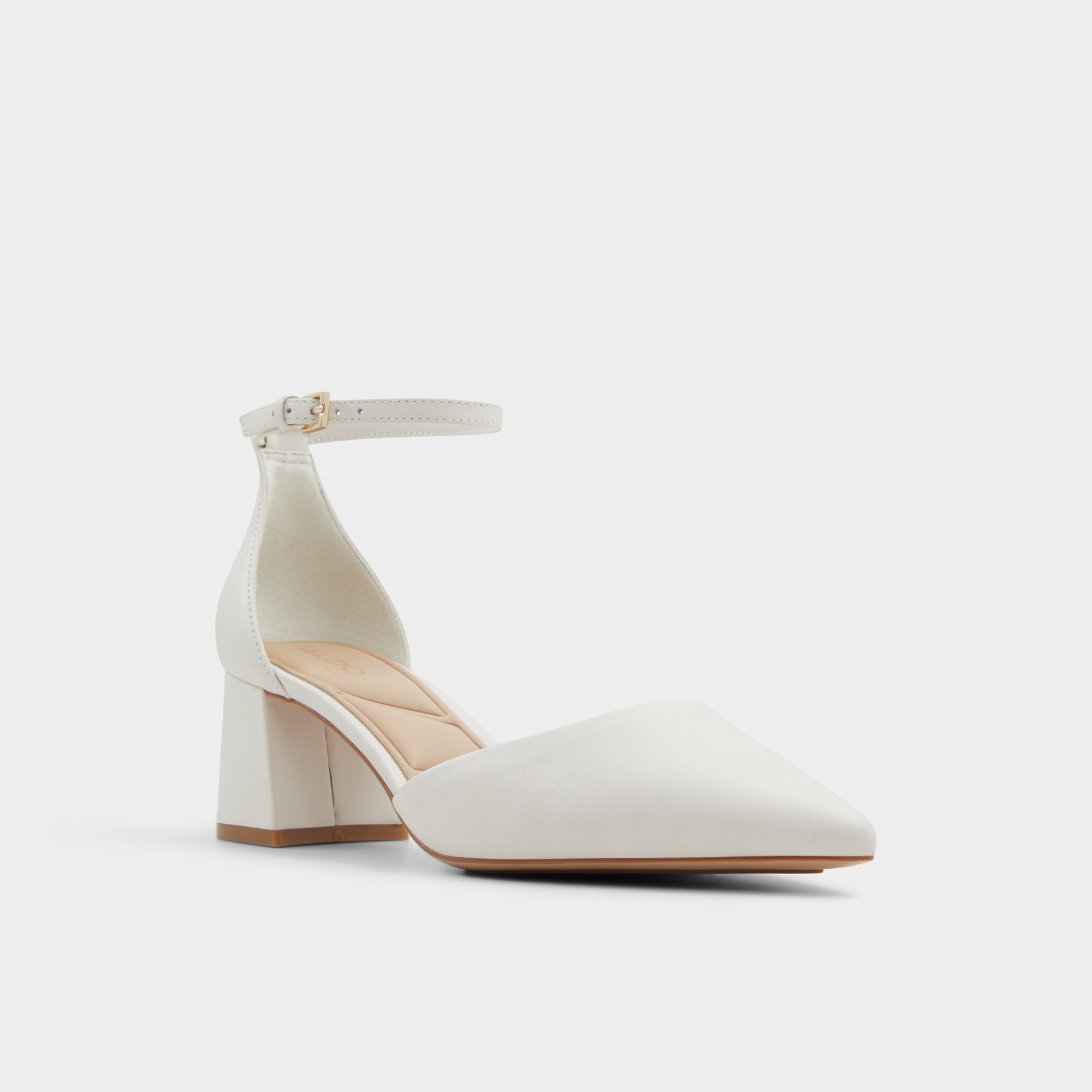 ALDO Uneral escarpin d'orsay talon bloc blanc