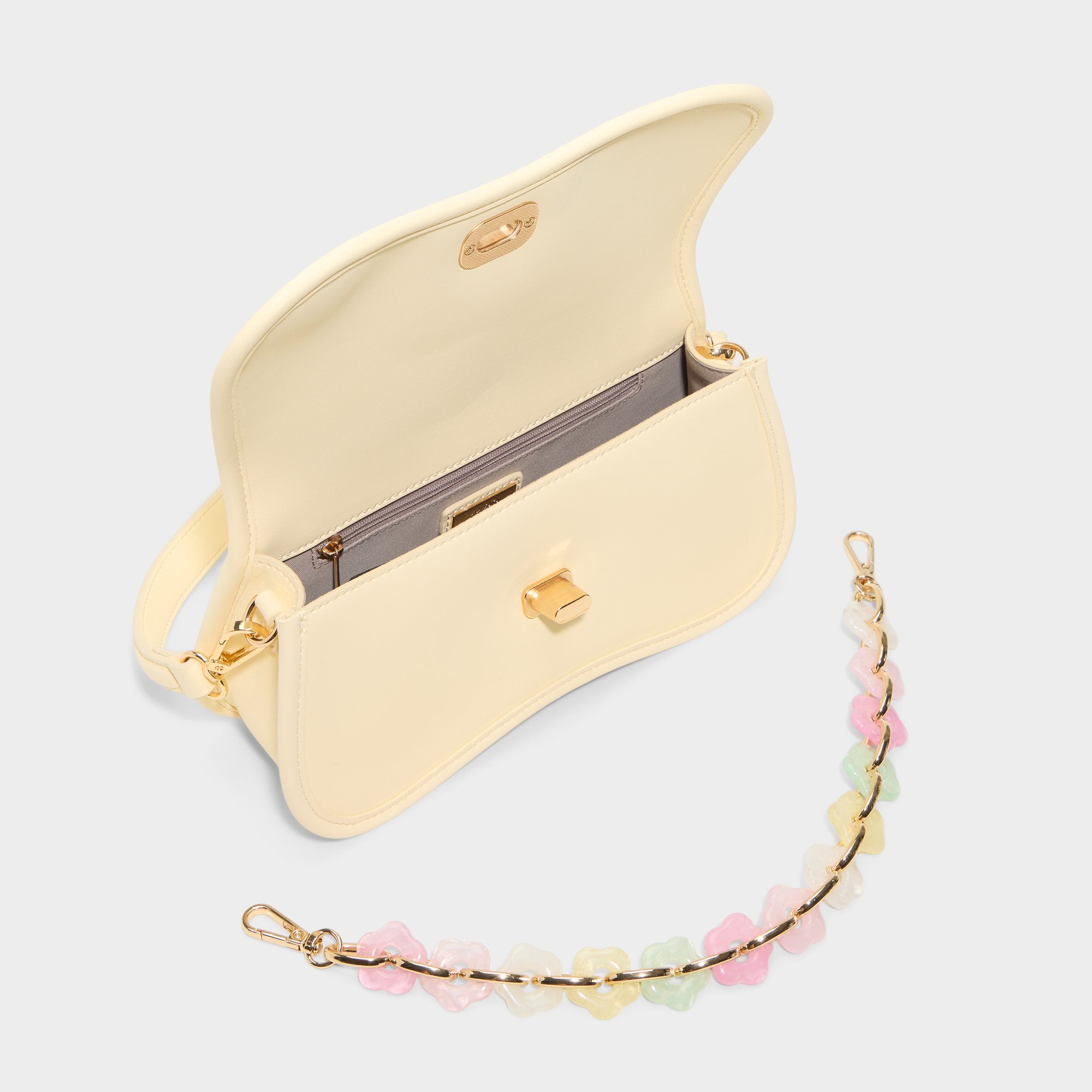 ALDO Clappertinaa sac bandoulière jaune chaîne
