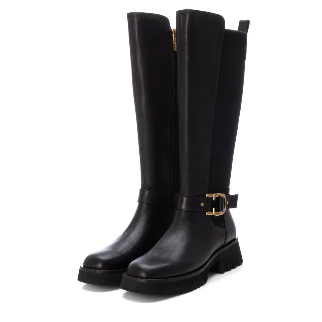Carmela 16116501 botte cuir noir cavalière plate