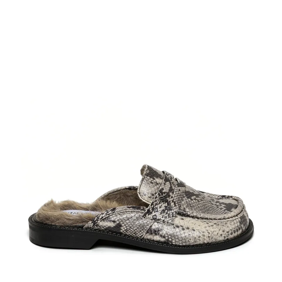 Steve Madden Isabeau-F mules femme gris serpent plat