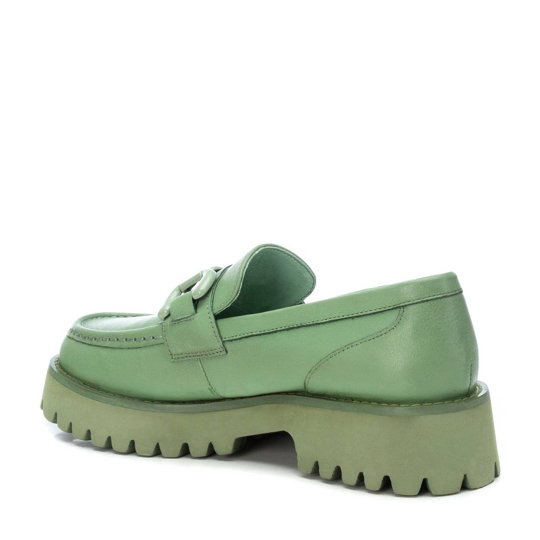 Carmela 16068903 mocassin cuir vert plat