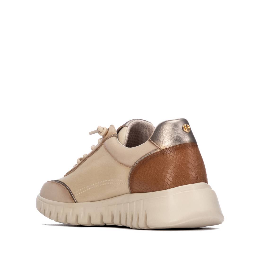 Carmela 16424401 basket cuir beige zip femme