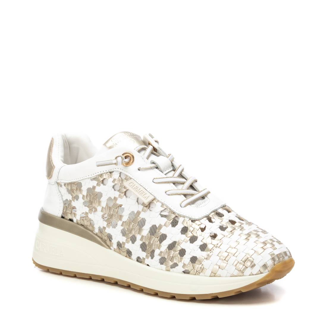 Carmela 16228701 basket cuir blanc tressé