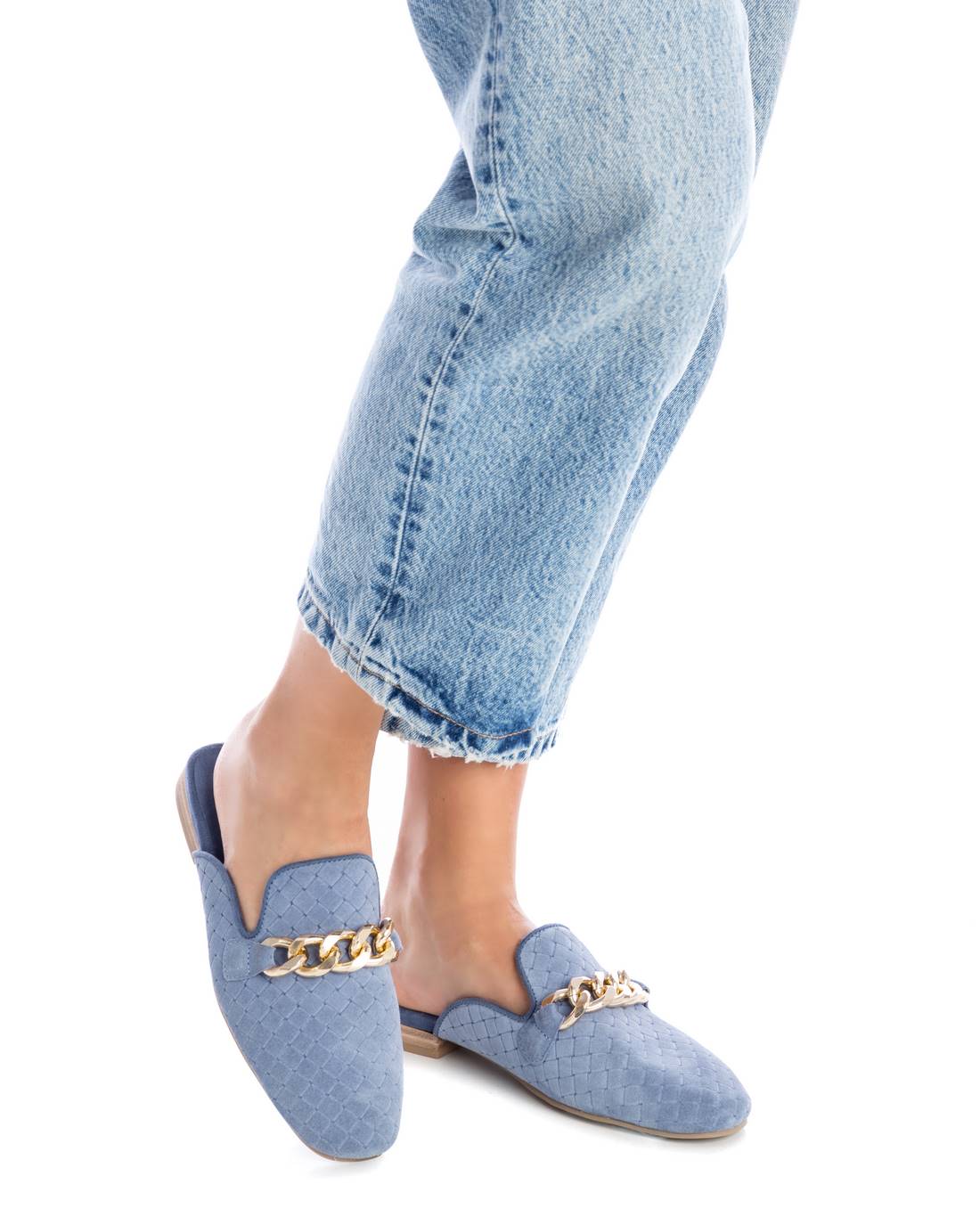 Carmela 16072105 mocassin bleu serraje chaîne