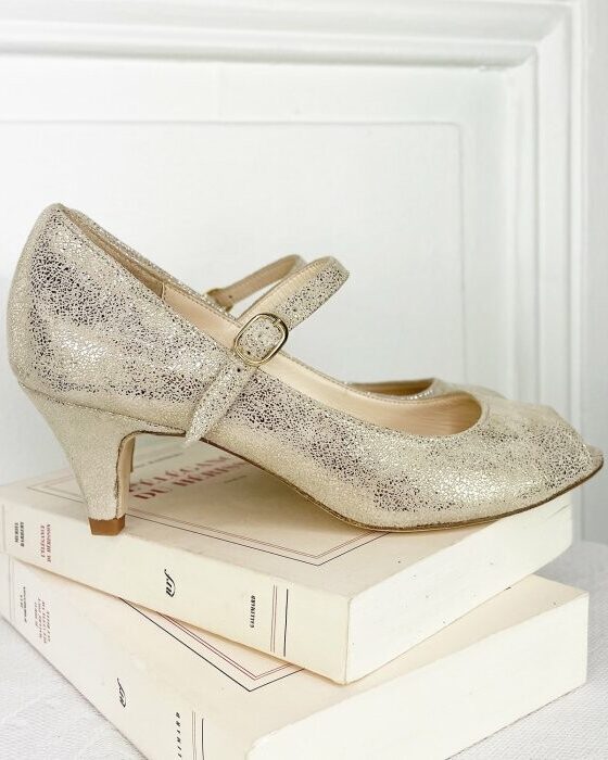 Dessine Moi Un Soulier escarpin irisé champagne 34,5