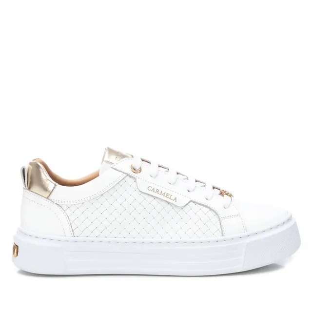 Carmela 16131301 sneaker cuir blanc lacets