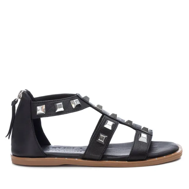 Carmela 160554 16055405 sandale cuir noir plate