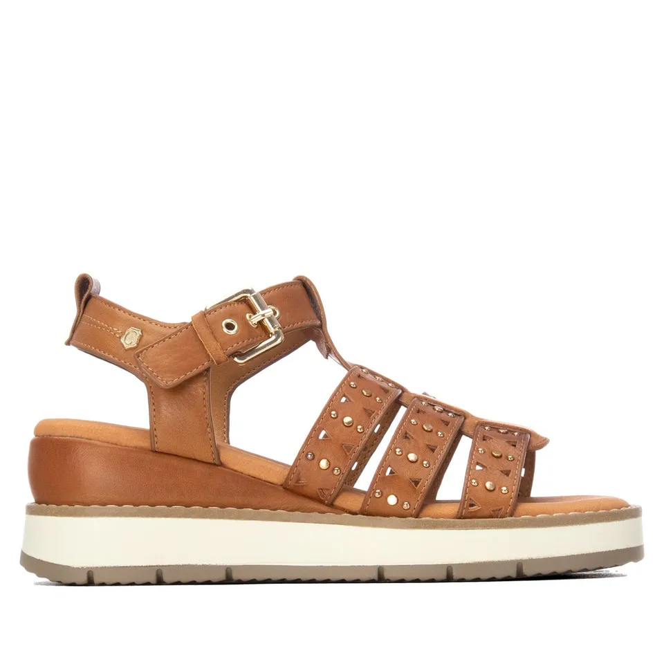 Carmela 16325202 sandales compensées camel cuir véritable