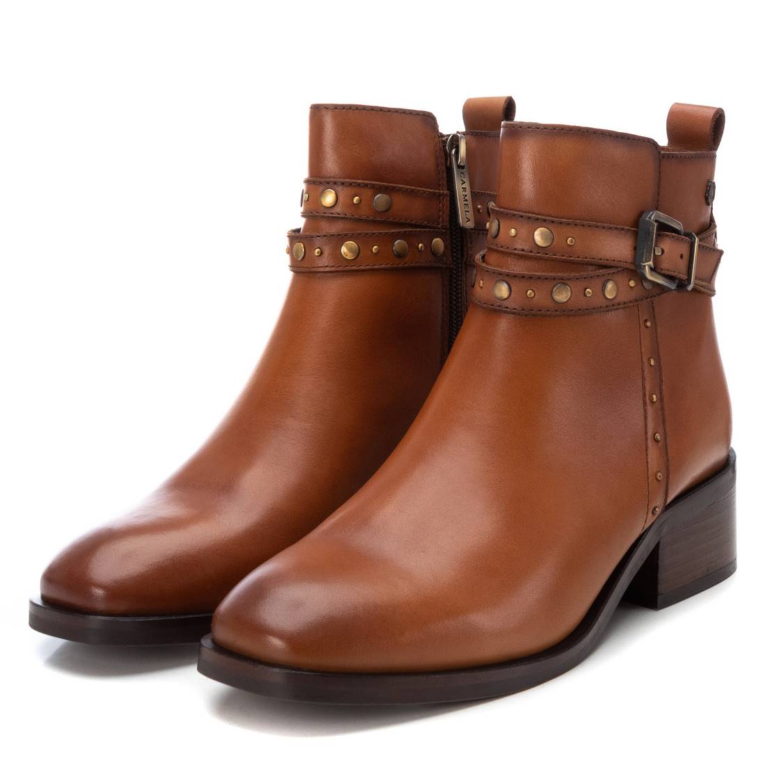 Carmela 16171302 bottine marron cuir talon bas