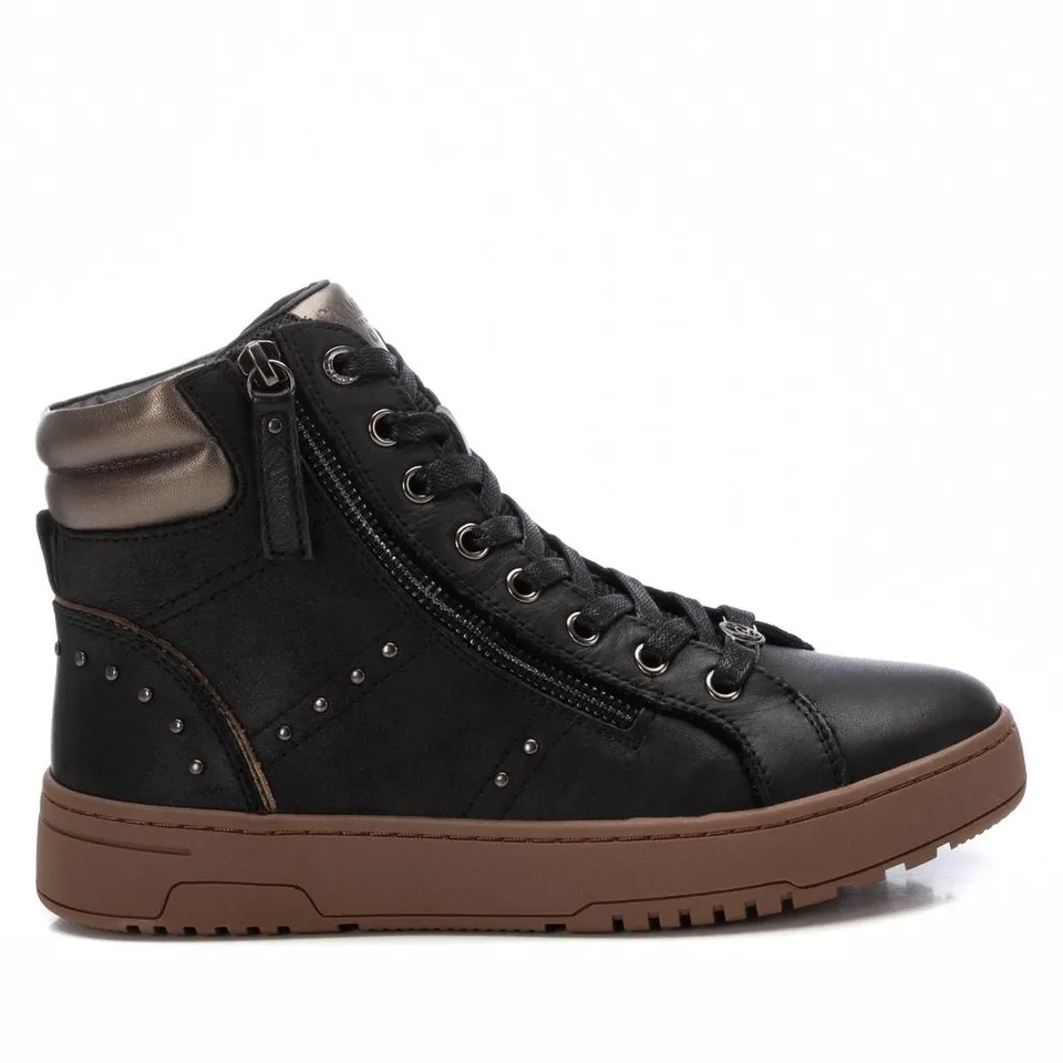 Carmela 16180501 bottine cuir noir plate lacets