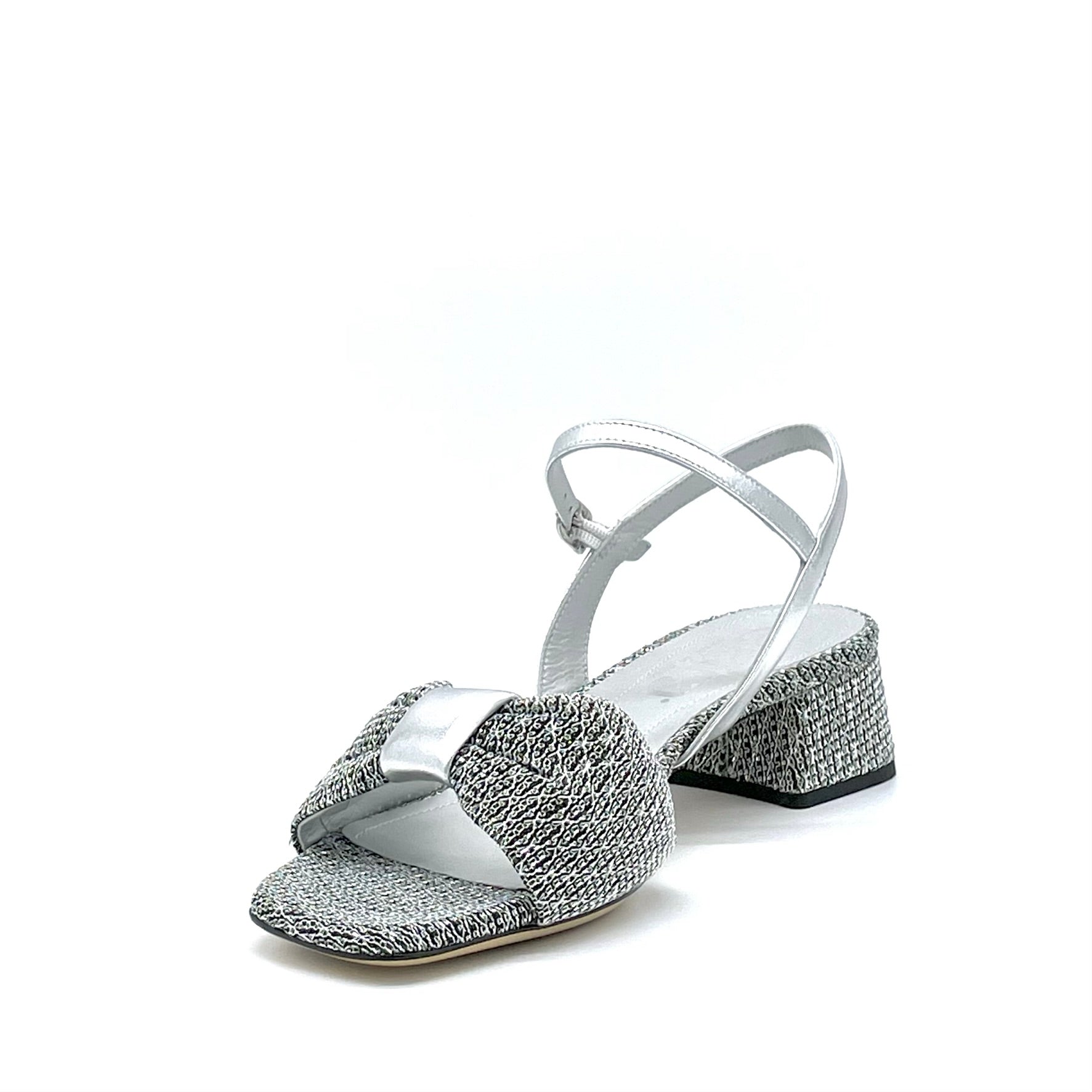 Elata 14130 sandales cuir argenté talon 3,5 cm