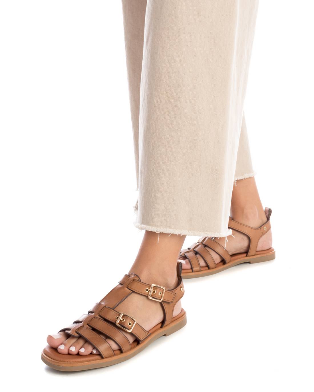 Carmela 16139801 sandales cuir camel style romaine