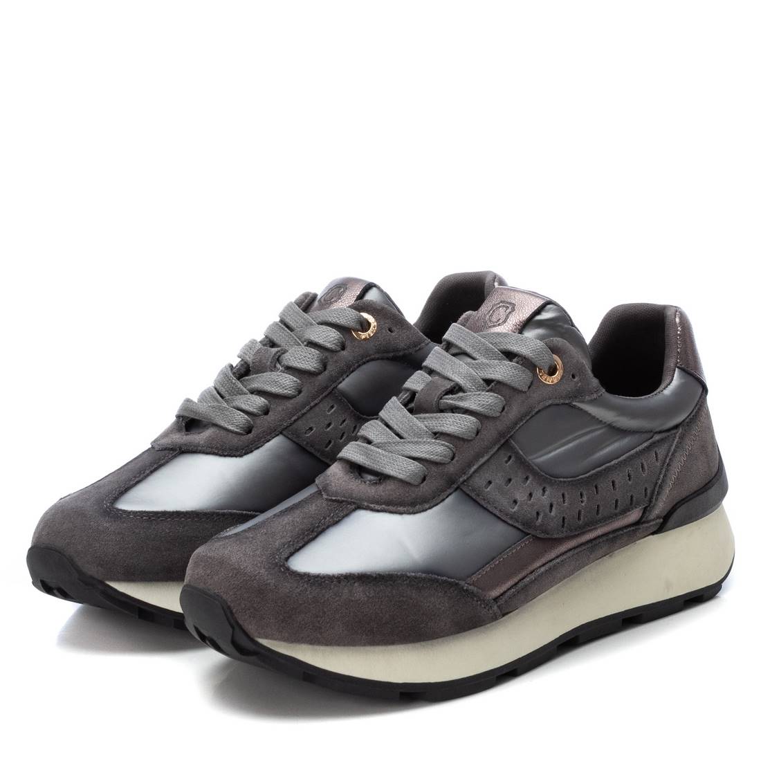 Carmela 16116601 baskets femme grises cuir lacets