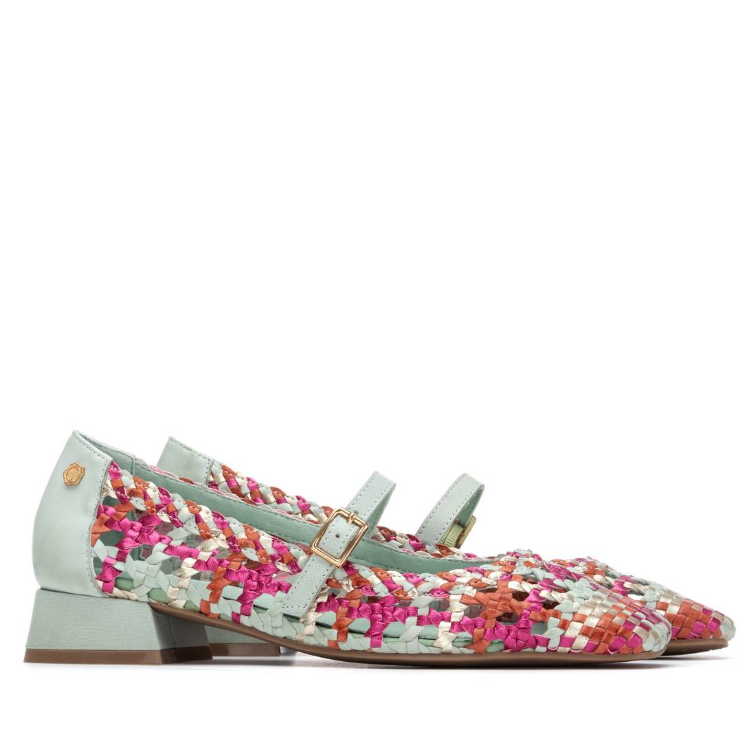 Carmela 163128 16312802 ballerine cuir vert talon bas