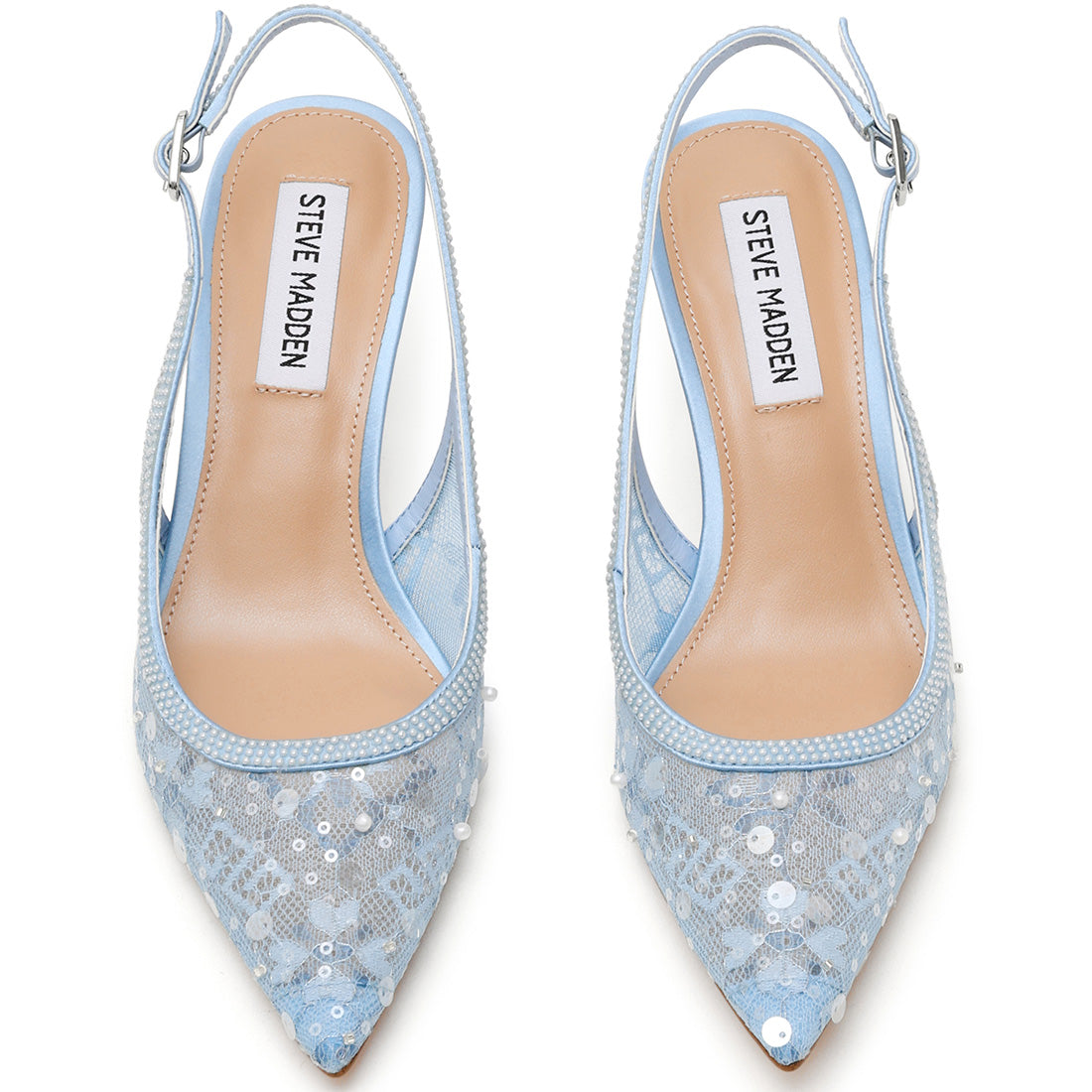 Steve Madden Emari escarpins bleu ciel slingback talon 10 cm