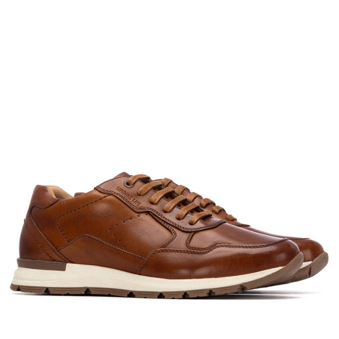 Carmela 16390701 basket homme cuir camel lacets