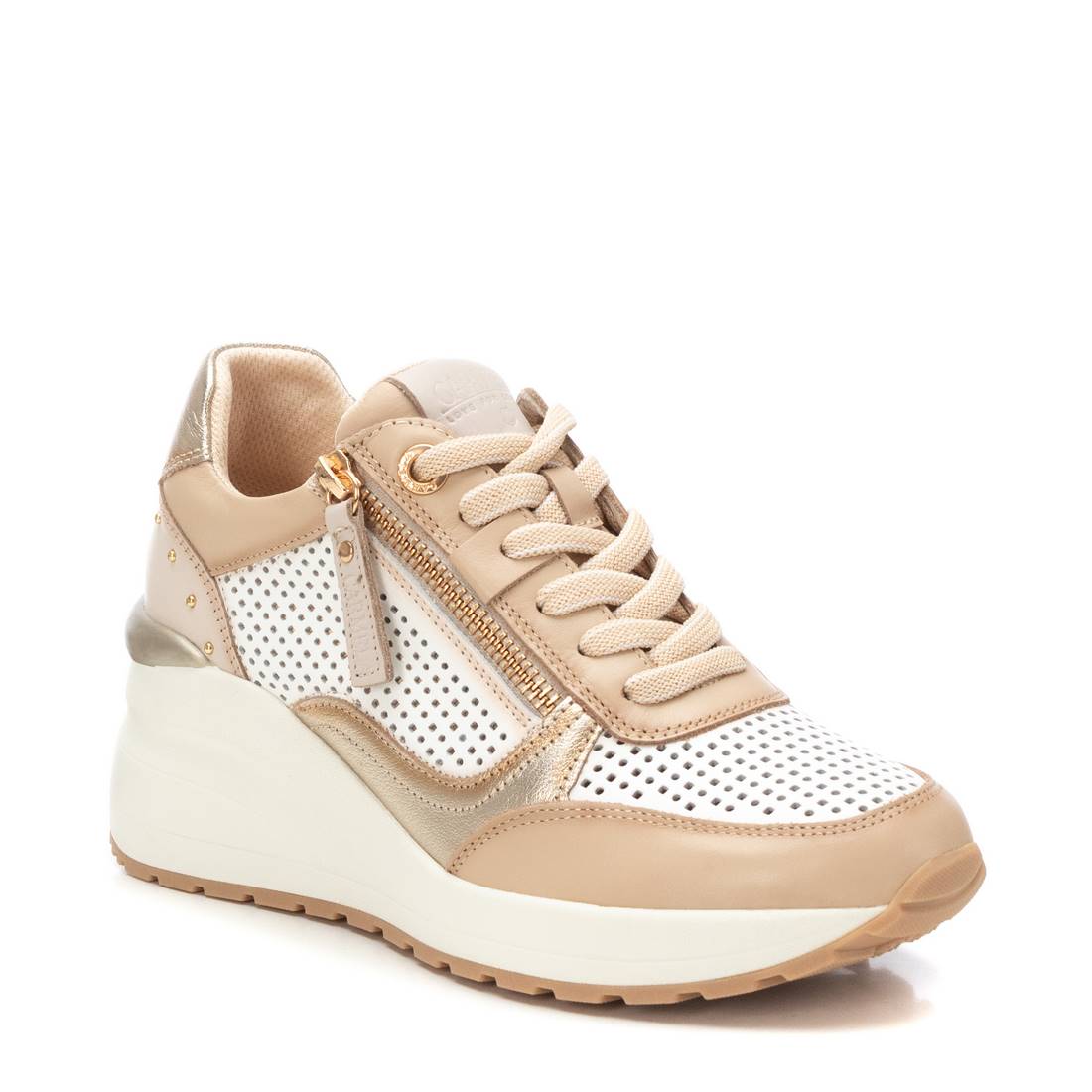 Carmela 16226602 basket compensee cuir beige 7 cm