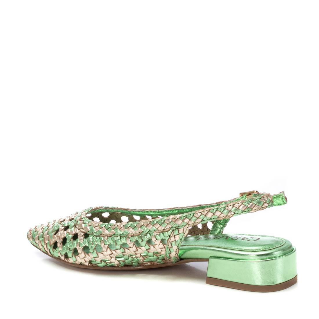 Carmela 16218304 ballerines vert cuir tressé