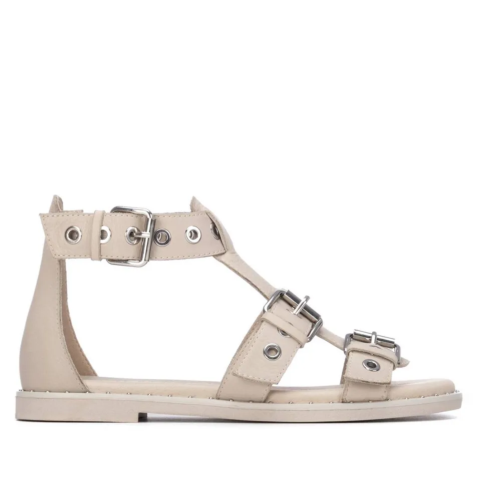 Carmela 16322002 sandales cuir blanc cloutées