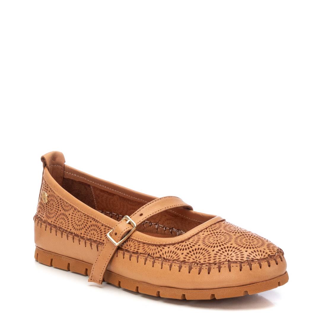 Carmela 16208002 ballerines cuir camel à boucle