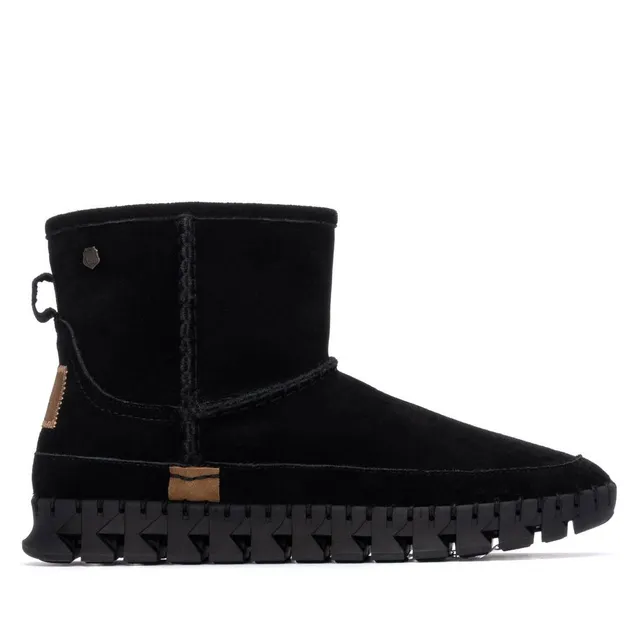 Carmela 16252903 bottines cuir noir fourrées plates