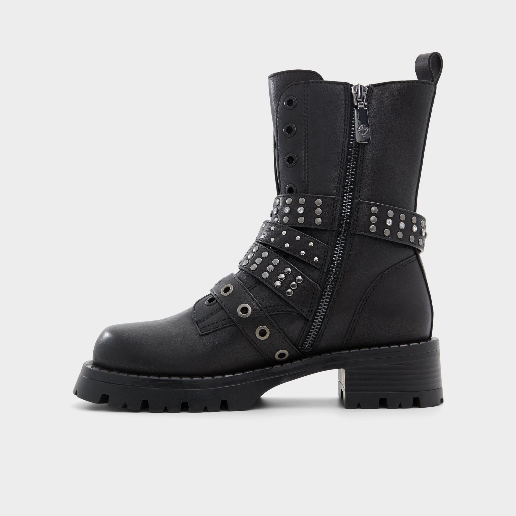 Aldo Vortexia bottines motardes boucles noires