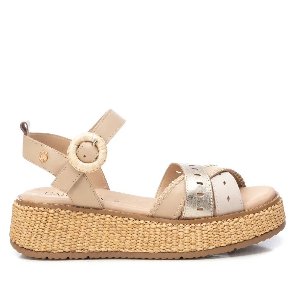 Carmela 16235203 sandales cuir marron talon compensé