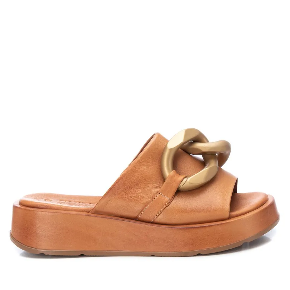 Carmela 16077401 mule marron cuir plateforme 4 cm