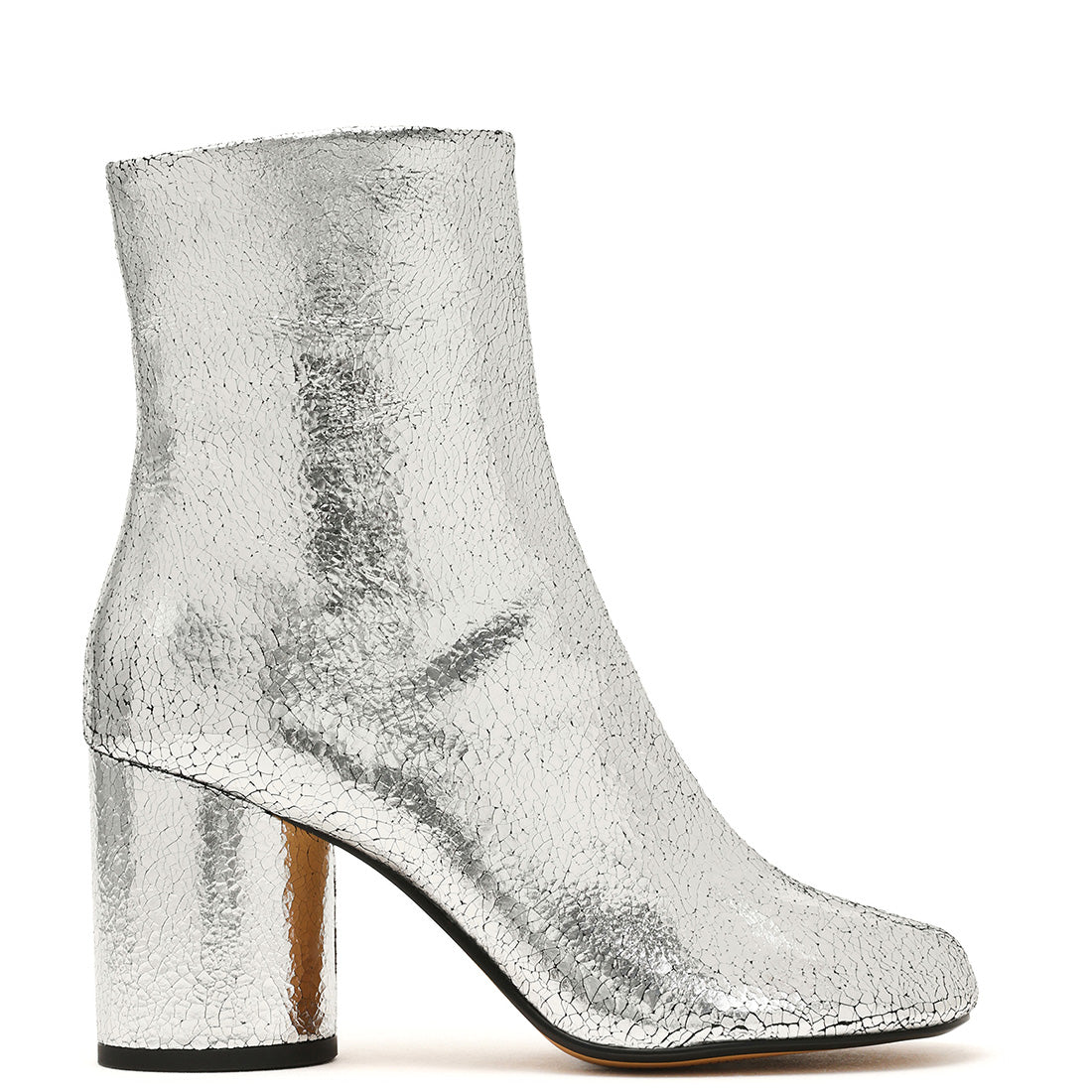 Steve Madden Caro bottines cuir argenté talon 8,5 cm