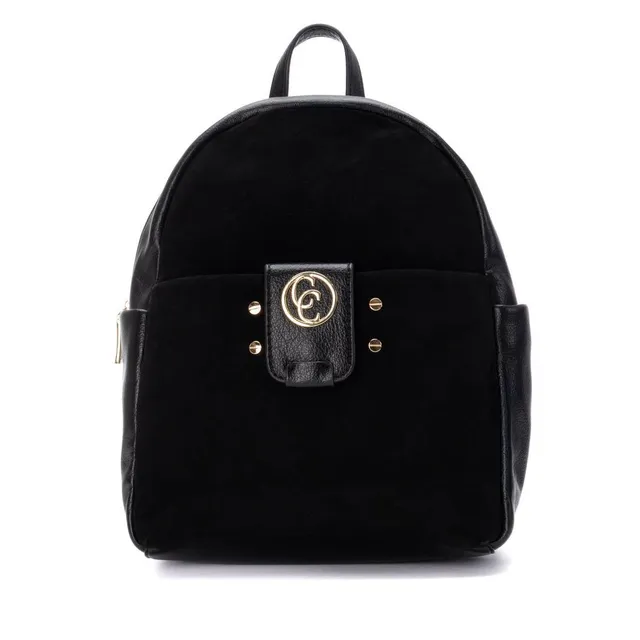 Carmela 18616102 sac à dos femme noir cuir 7 poches