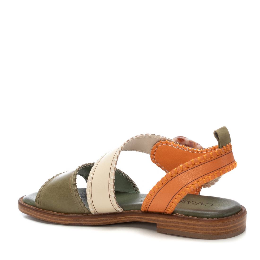 Carmela 16220303 sandales femme vert kaki cuir véritable