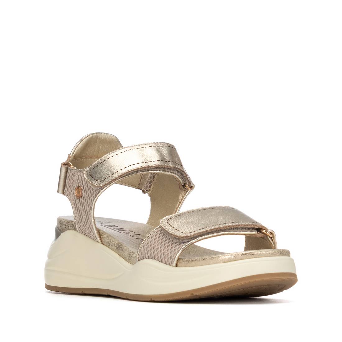 Carmela 16328503 sandale femme dorée cuir véritable