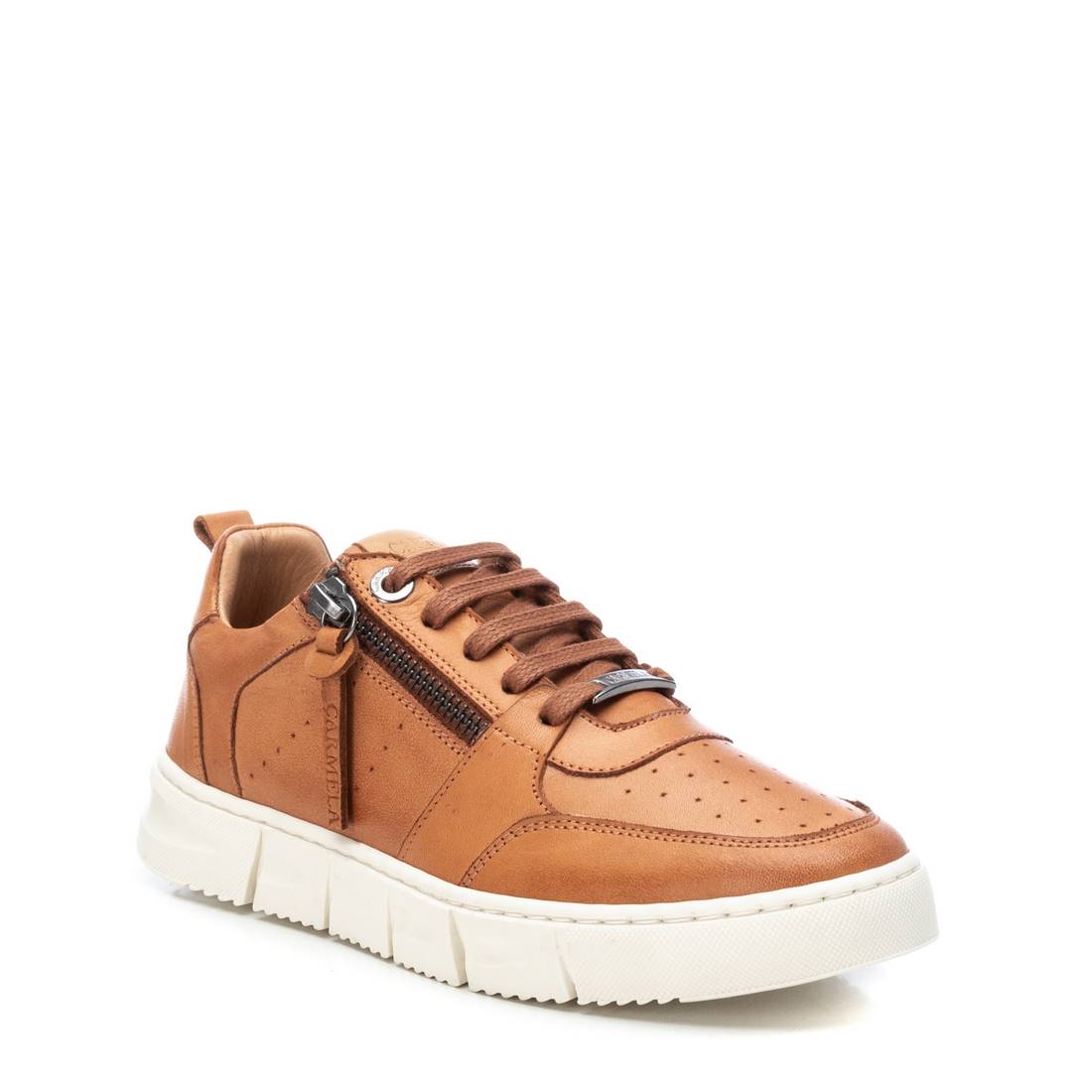 Carmela 16071702 sneaker femme cuir marron zip lacet