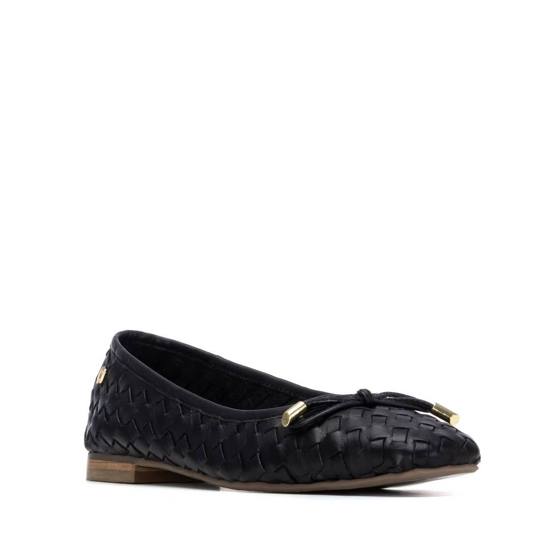 Carmela 16300101 ballerine cuir noir tressé