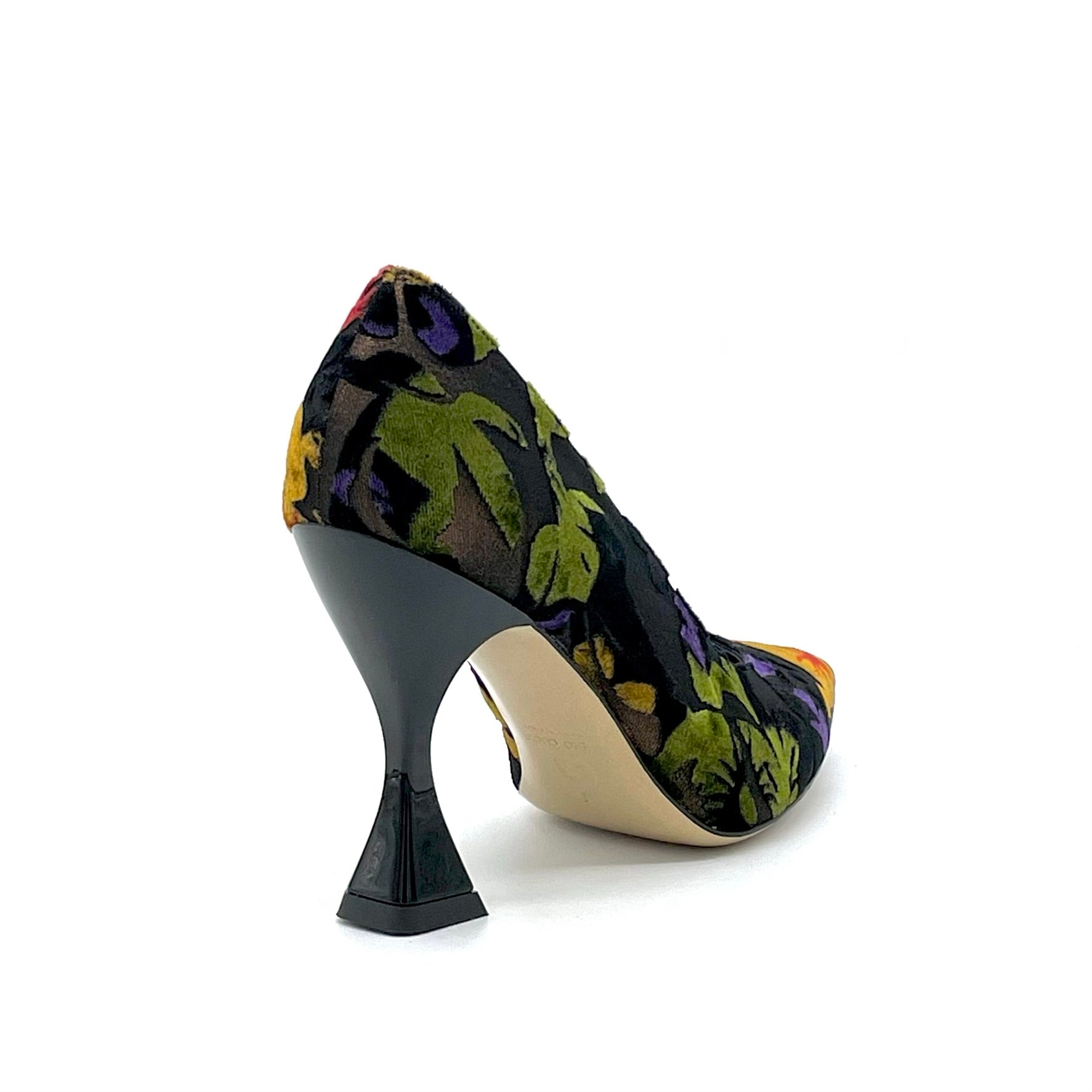 ELATA 53514 escarpins velours fleurs talon 9,5 cm