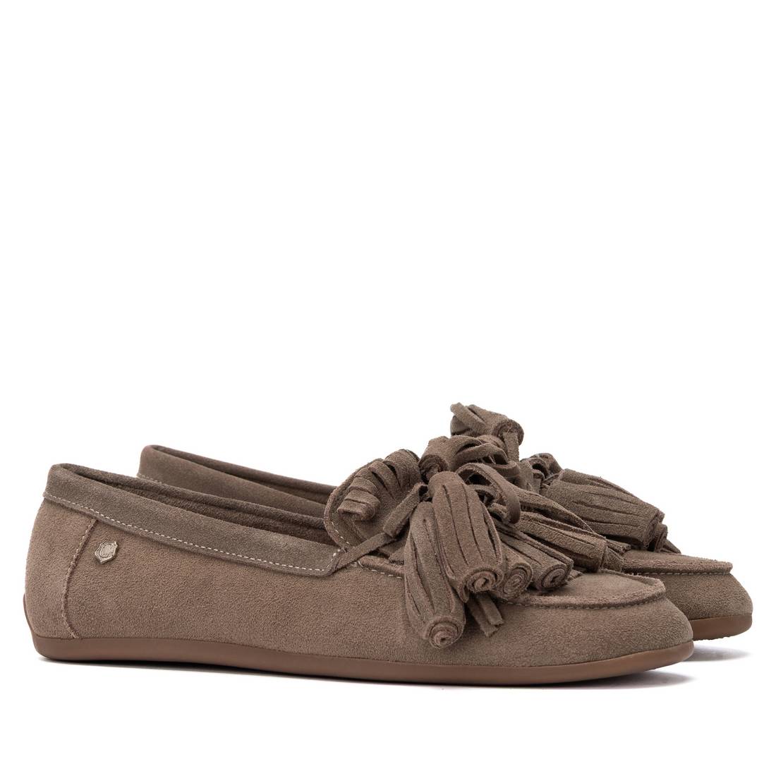 Carmela 16414602 mocassin femme cuir taupe plat confort