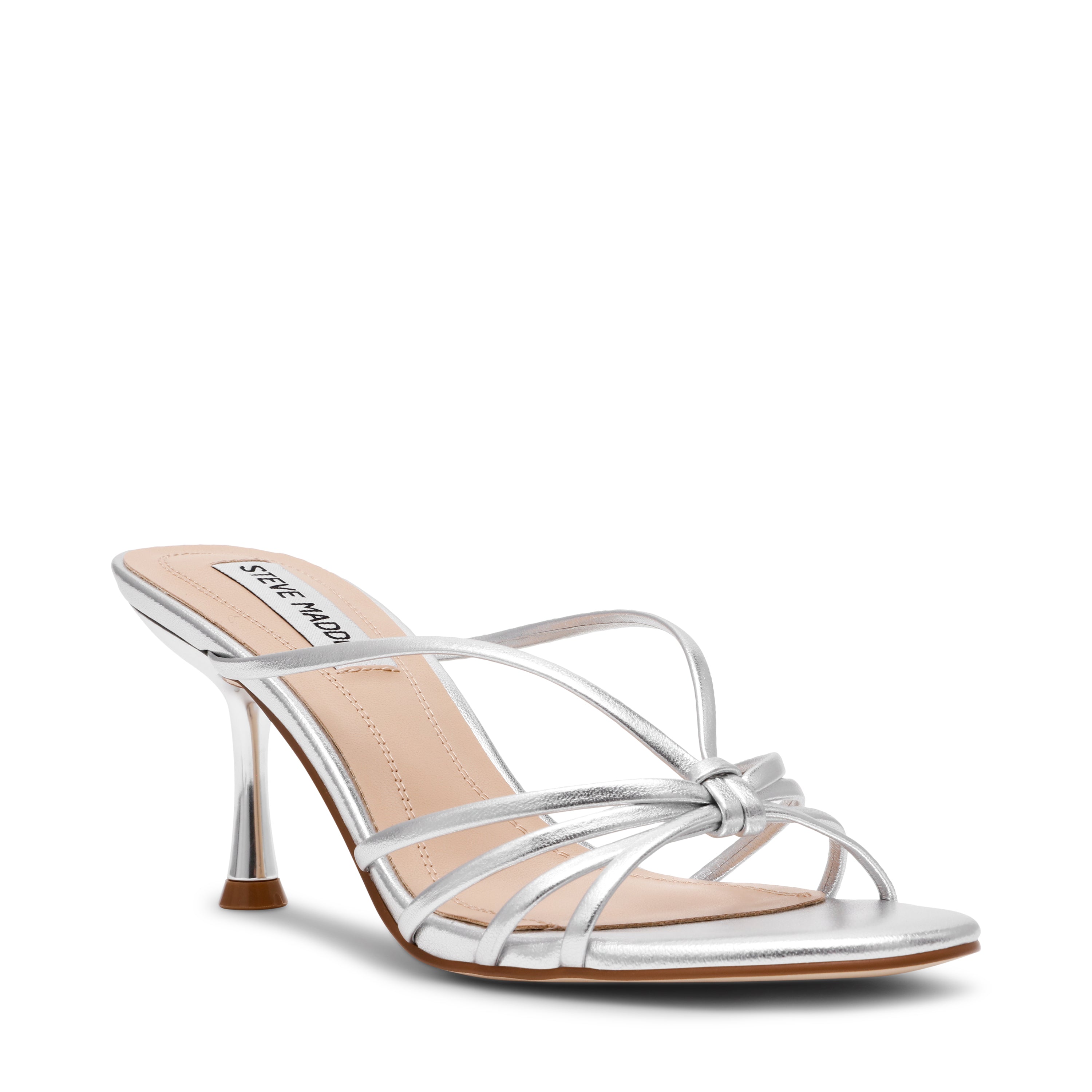 Steve Madden Edna sandale cuir argenté talon 8 cm